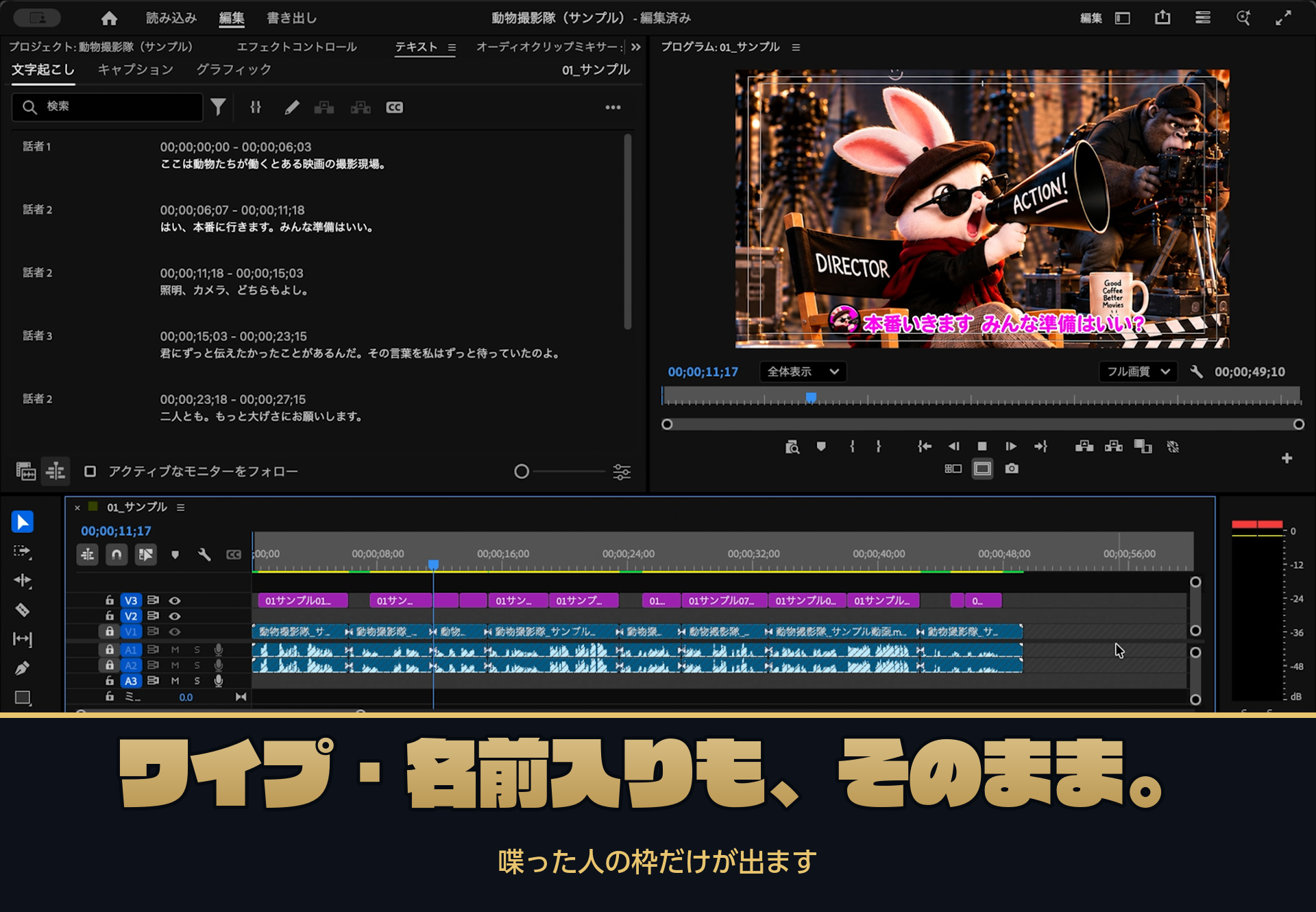 名前入り(話した人の枠だけが出ます)